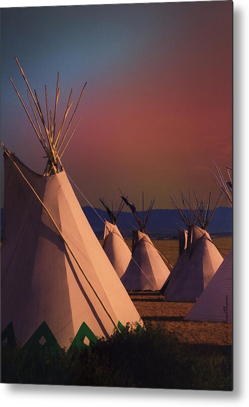 Teepee Metal Print featuring the photograph At the Encampment by Kae Cheatham