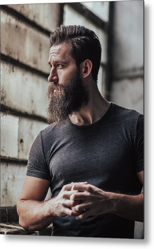 Young Men Metal Print featuring the photograph Attractive handsome man by South_agency