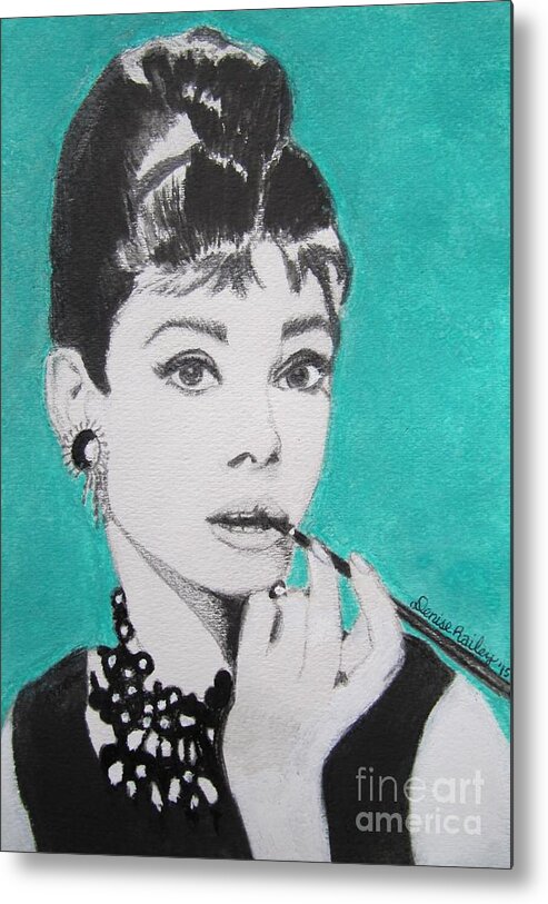 Audrey Hepburn Metal Print featuring the painting Audrey by Denise Railey