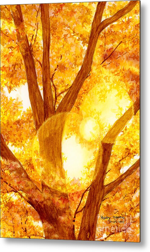 Tree Metal Print featuring the painting Autumn Light by Hailey E Herrera