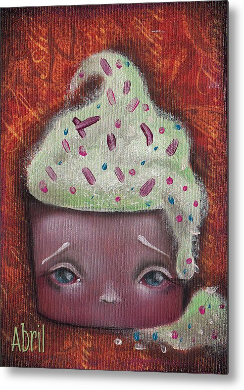 Cupcake Metal Print featuring the painting Baby Cakes II by Abril Andrade