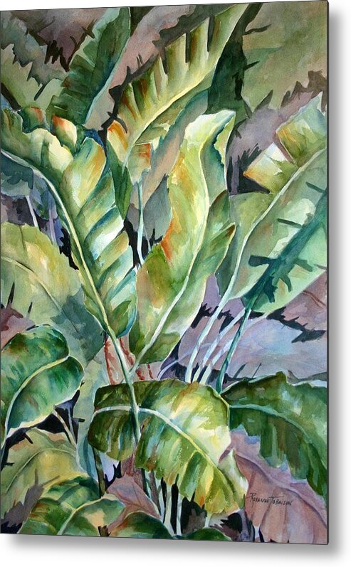 Banana Leaves Metal Print featuring the painting Bananas Gone Wilde by Roxanne Tobaison