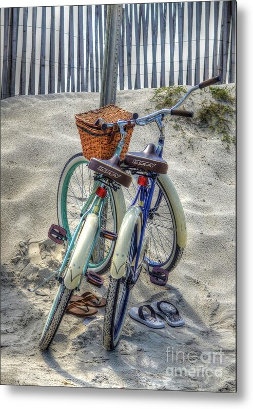 Bicycles Metal Print featuring the photograph Beach Transportation by Kathy Baccari