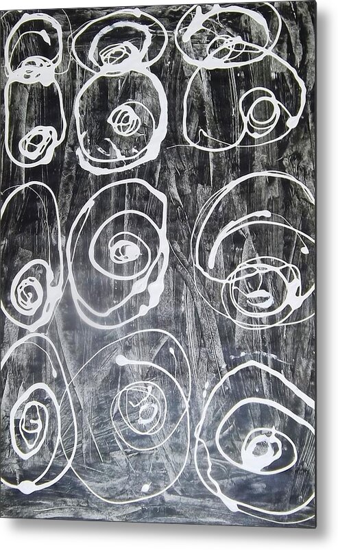 Black Metal Print featuring the drawing Black Roses by PC Pride