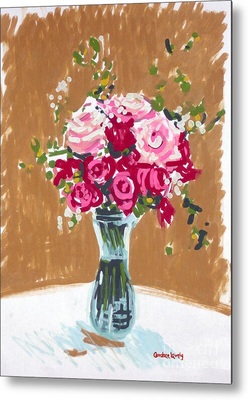 Roses Metal Print featuring the painting Blake's 21st Roses by Candace Lovely
