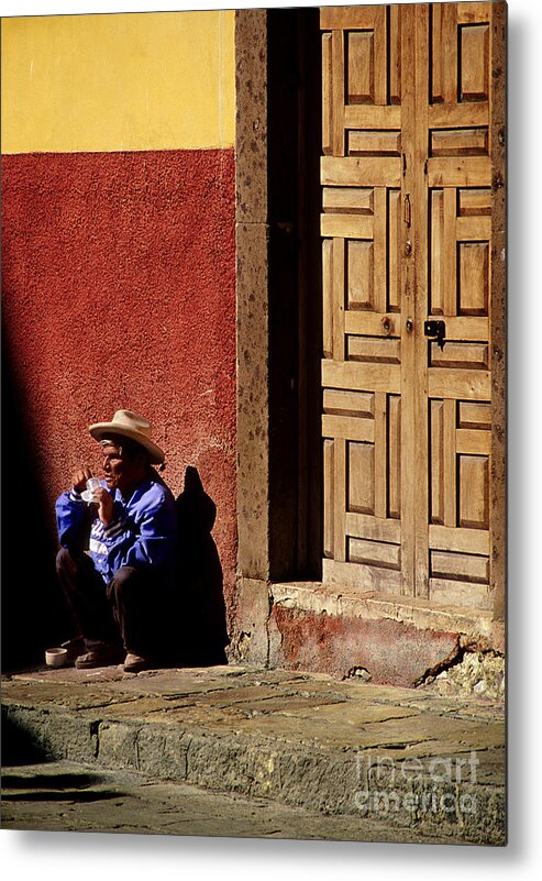 Mexico Metal Print featuring the photograph Blind Beggar in Mexico by THP Creative