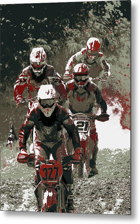 Dirtbike Metal Print featuring the photograph Blood Sweat and Dirt by Angela Rath