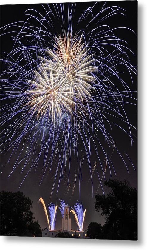 Fireworks Metal Print featuring the photograph Blue Blast by Kevin Munro
