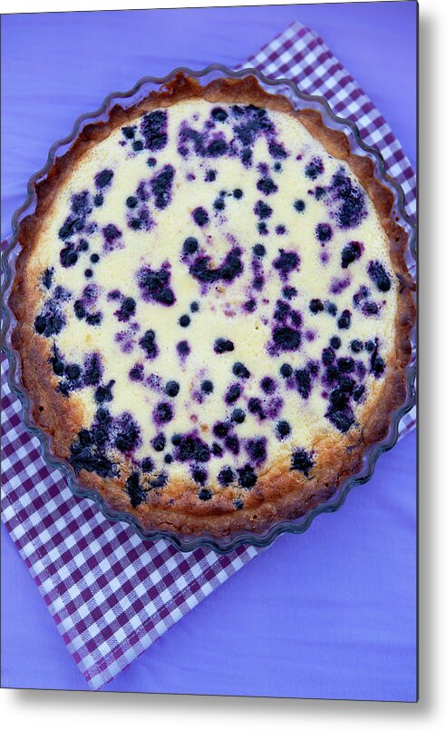 Close-up Metal Print featuring the photograph Blueberry Pie by Ekaterina Smirnova