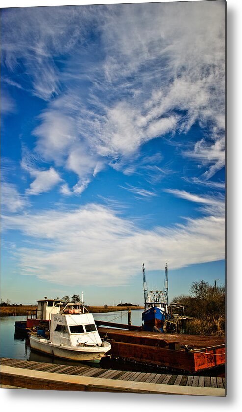 Boats Metal Print featuring the photograph Boats and Sky Color by George Taylor