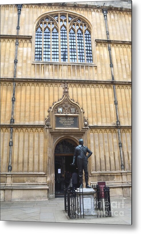Library Metal Print featuring the photograph Bodleian Library Entrance Oxford by Tom Wurl