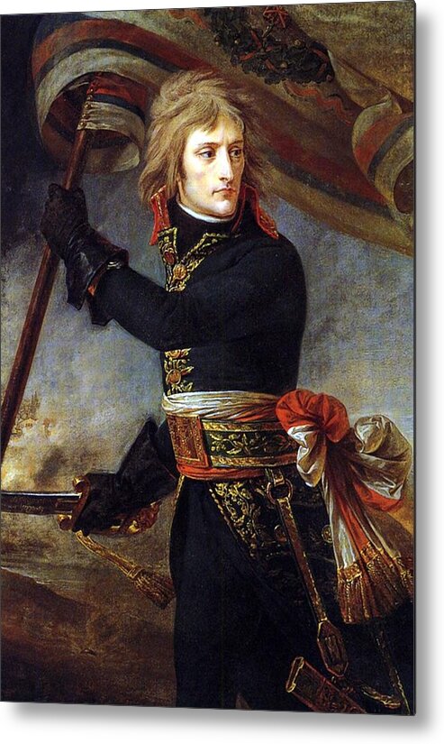 Bonaparte On The Bridge Metal Print featuring the painting Bonaparte on the Bridge by Jean Antoine Gros