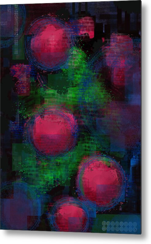 Abstract Metal Print featuring the painting Bouncing Balls by Jade Knights