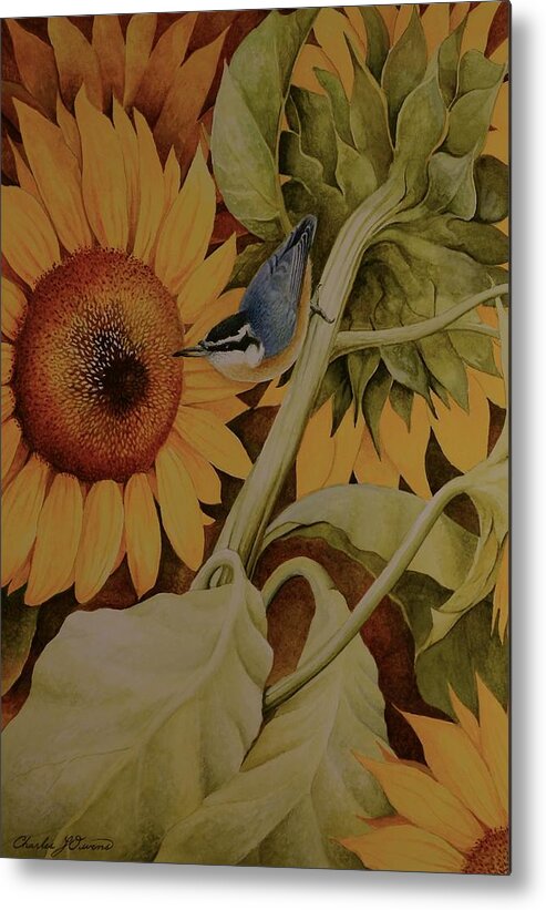 Birds Metal Print featuring the painting Bountiful Harvest by Charles Owens