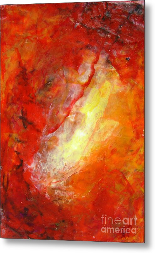 Bright Red Metal Print featuring the painting Mini No. 3 by Belinda Capol