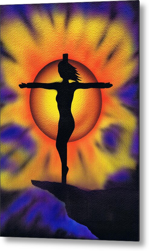 Sun Cross Metal Print featuring the painting Bring me back to life. by Kenneth Clarke