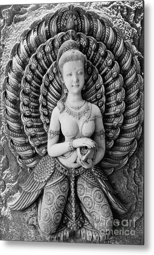 Hua Metal Print featuring the photograph Buddhist Carving 02 by Antony McAulay