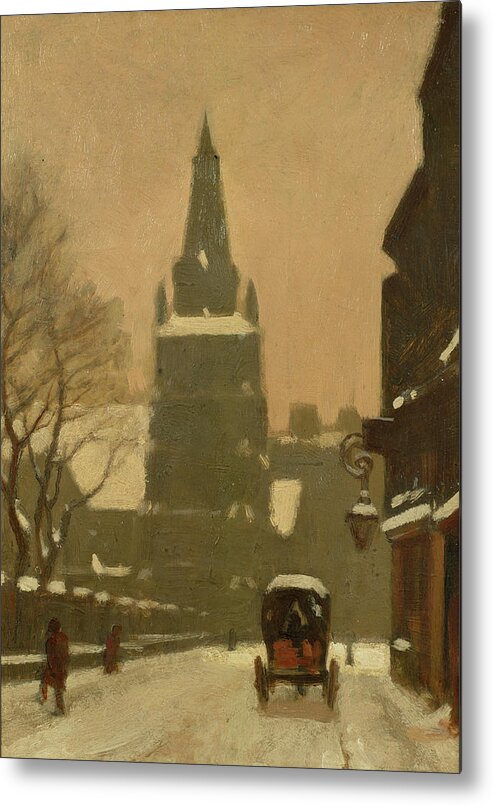 Snow Metal Print featuring the painting Bunhill Row by Samuel Harry Hancock