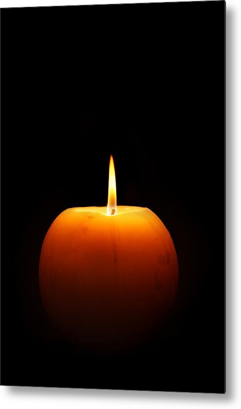 Candle Metal Print featuring the photograph Burning candle by Johan Swanepoel