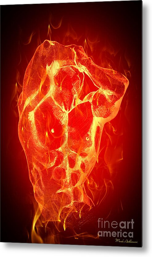 Fire Metal Print featuring the digital art Burning Up by Mark Ashkenazi