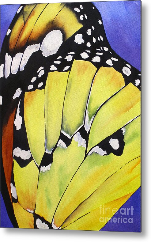 Painting Metal Print featuring the painting Butterfly Wing by Glenyse Henschel