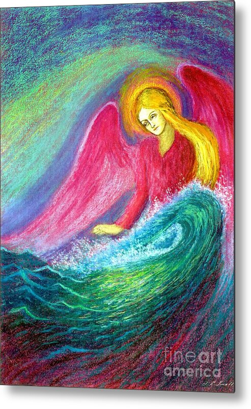 Spiritual Metal Print featuring the painting Calming Angel by Jane Small