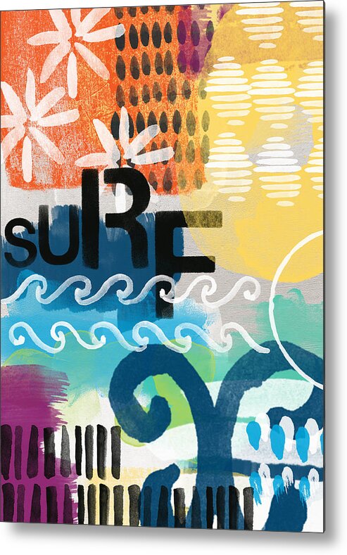 Surf Metal Print featuring the painting Carousel #7 SURF - contemporary abstract art by Linda Woods