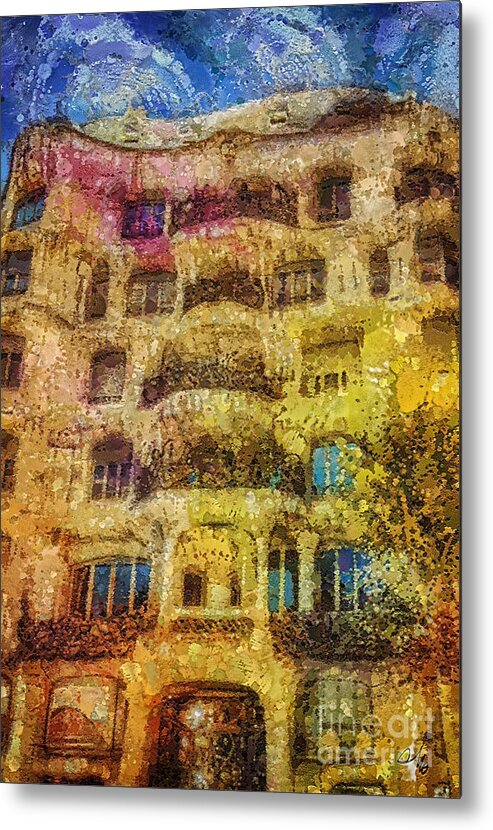 Casa Mila Metal Print featuring the painting Casa Mila by Mo T