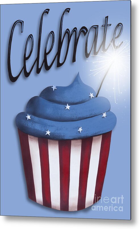 Art Metal Print featuring the painting Celebrate the 4th / Blue by Catherine Holman