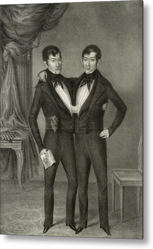 Chang And Eng Metal Print featuring the photograph Chang And Eng Conjoined Twins by Library Of Congress/science Photo Library