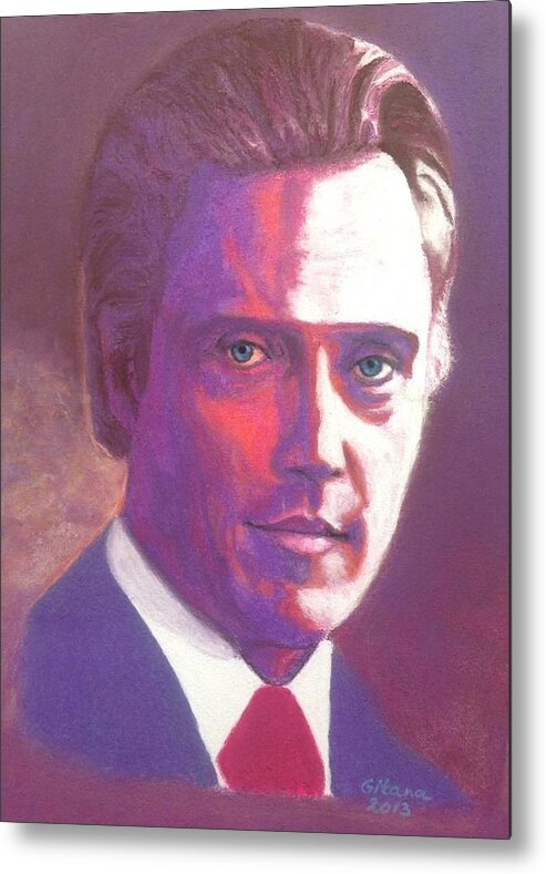Christopher Metal Print featuring the painting Christopher Walken by Gitana Banks