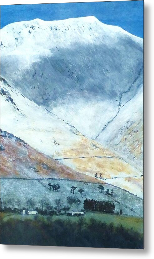 Blencathra Metal Print featuring the painting Cloud shadows over Blencathra by Nigel Radcliffe