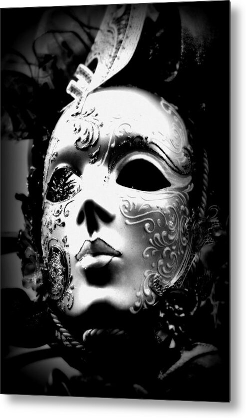 Mask Metal Print featuring the photograph Color Me Colorless by Amanda Eberly