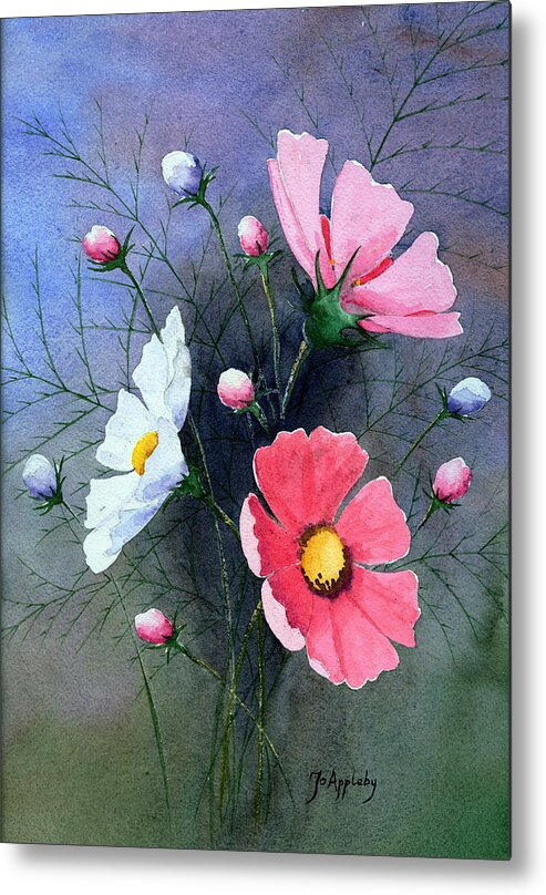 Jo Appleby Metal Print featuring the painting Cosmos by Jo Appleby