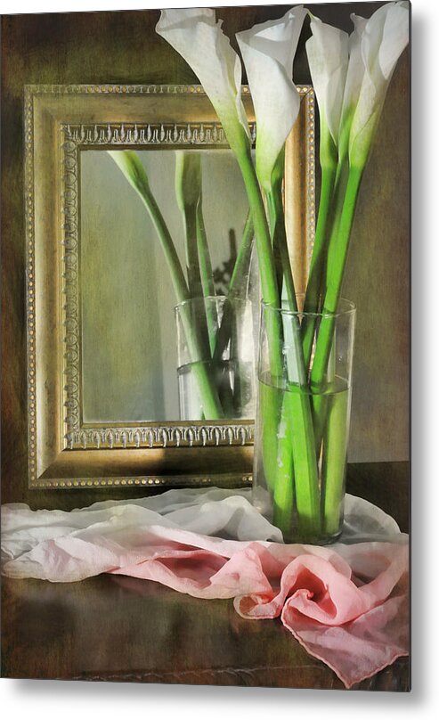 Still Life Metal Print featuring the photograph Courting Calla by Diana Angstadt