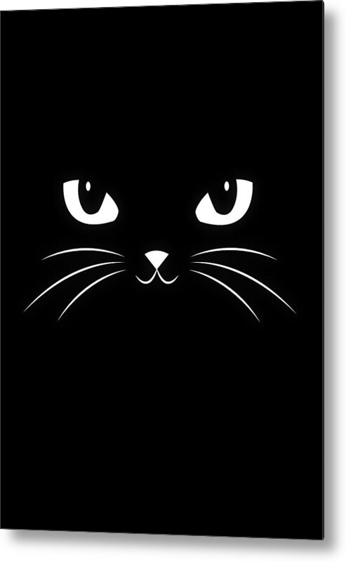 Cat Metal Print featuring the digital art Cute Black Cat by Philipp Rietz