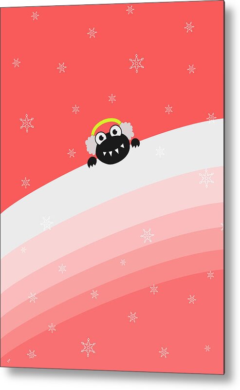 Cute Bug Metal Print featuring the digital art Cute Bug With Earflaps by Boriana Giormova