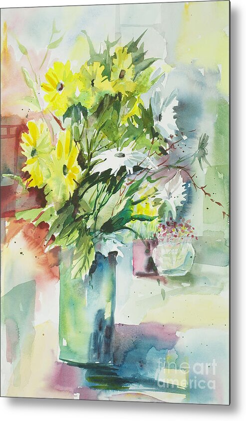 Daisies Metal Print featuring the painting Daisy Display by John Nussbaum
