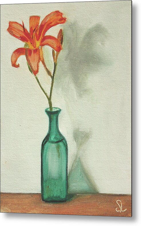 Flower Metal Print featuring the painting Daylily by Sarah Lynch