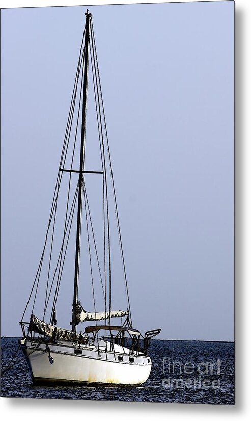 Sailboat Metal Print featuring the photograph Docked at Bay by Lilliana Mendez