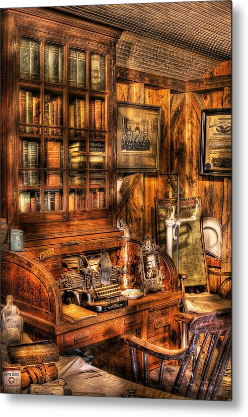 Self Metal Print featuring the photograph Doctor - The Doctors Desk by Mike Savad