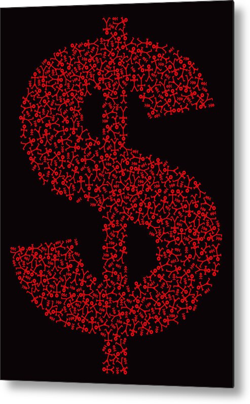 Money Metal Print featuring the painting Dollar People Icon by Thisisnotme