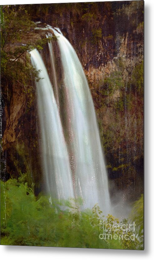 Waterfall Metal Print featuring the mixed media Duel Falls by Bob Senesac