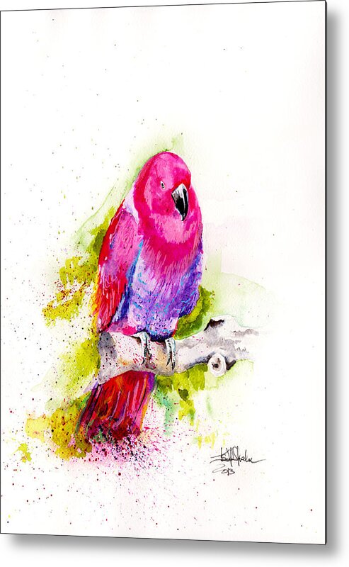 Painting Metal Print featuring the painting Eclectus Parrot by Isabel Salvador