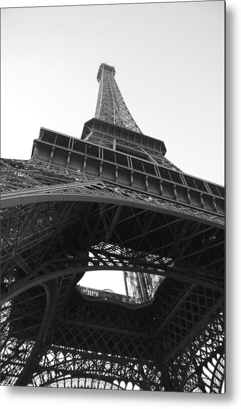 Eiffel Tower Metal Print featuring the photograph Eiffel Tower b/w by Jennifer Ancker