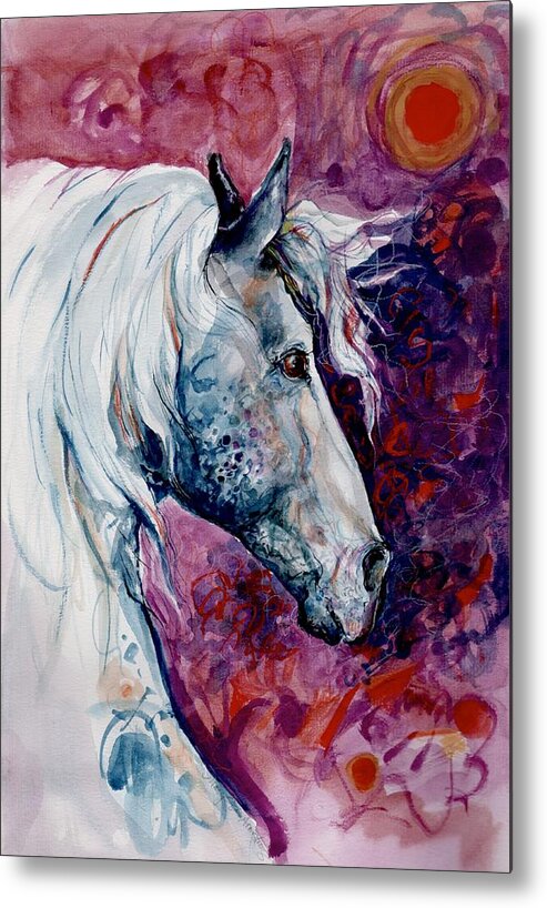 Mary Ogden Armstrong Metal Print featuring the painting Elegant horse by Mary Armstrong
