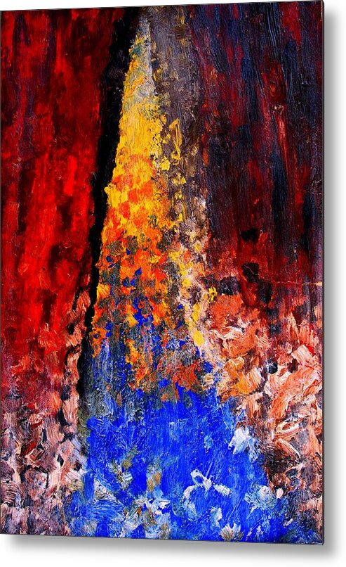 Abstract Metal Print featuring the painting Falling by Ian MacDonald