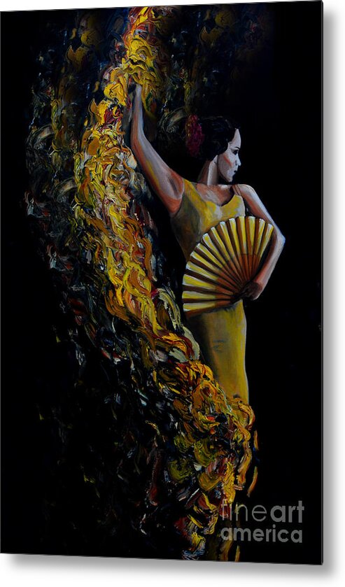 Dancer Metal Print featuring the painting Fan Dance by Nancy Bradley