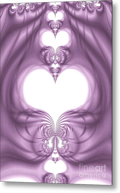 Purple Metal Print featuring the digital art Fantasy Hearts by Sharon Woerner