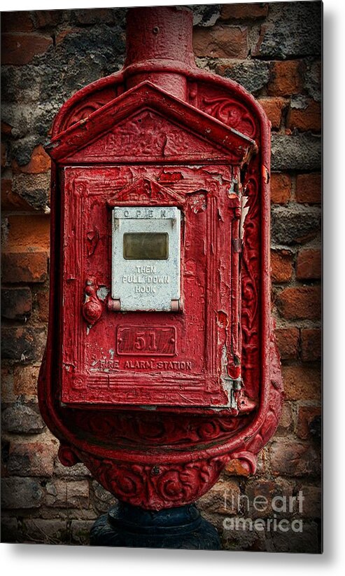 Paul Ward Metal Print featuring the photograph Fireman - The Fire Alarm Box by Paul Ward